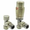 Reina Modal TRV Angled Radiator Valves with Lockshield - Bronze