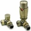 Reina Modal TRV Corner Radiator Valves with Lockshield - Bronze