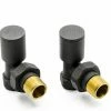 Reina Portland Angled Radiator Valves - Anthracite