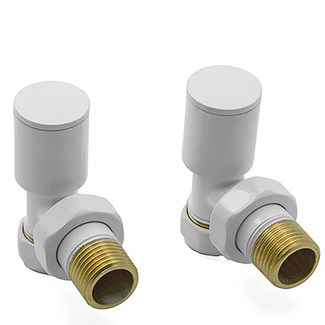 Reina Portland Angled Radiator Valves - White