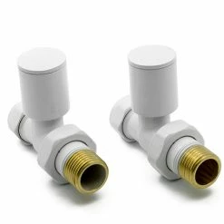 Reina Portland Straight Radiator Valves - White