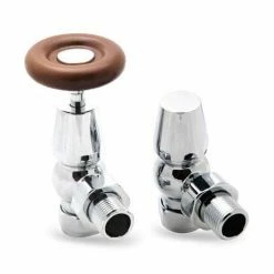 Reina Surrey Traditional Angled Radiator Valves - Chrome