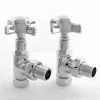 Westminster Crosshead Radiator Valves (pair) - Angled - Chrome