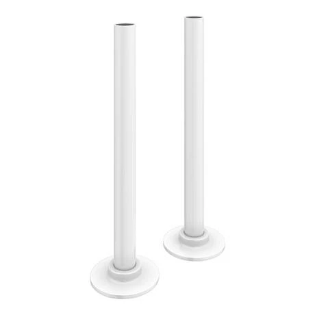 Arezzo Modern Straight Radiator Valves inc. 180mm Stand Pipes - White - Image 3