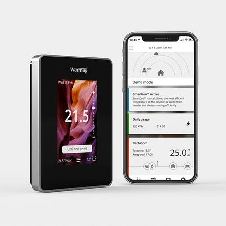 Warmup 6iE Smart WiFi Underfloor Heating Thermostat - Onyx Black - Image 2