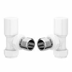 Arezzo Modern White Angled Radiator Valves